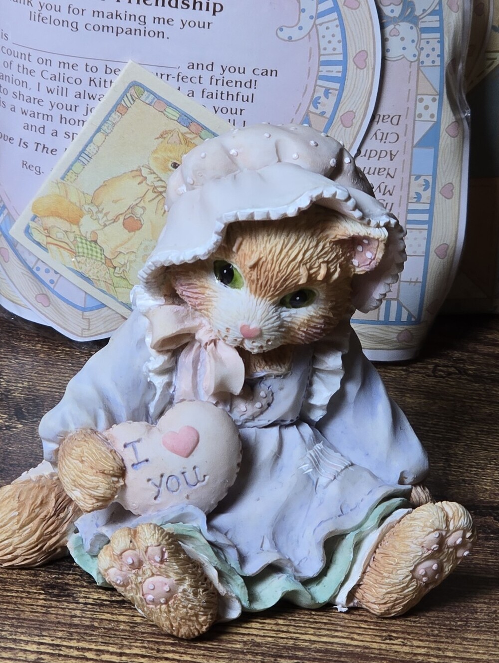 Enesco Calico Kittens "Love Is The Heart Of Friendship"